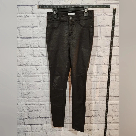 Signature Studio Black Faux Snake Skin Pants Stretch - size 4 - Picture 1 of 5